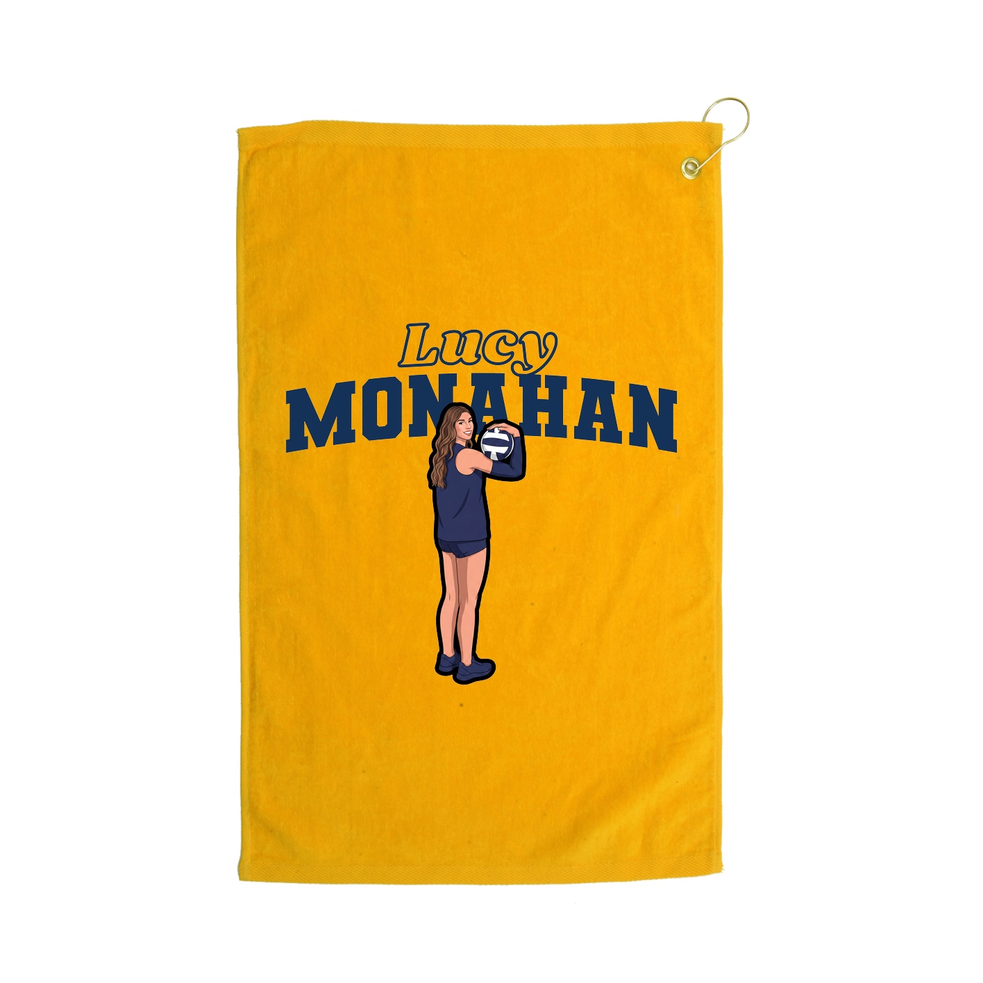 Golf Towel — Name Arch in Gold