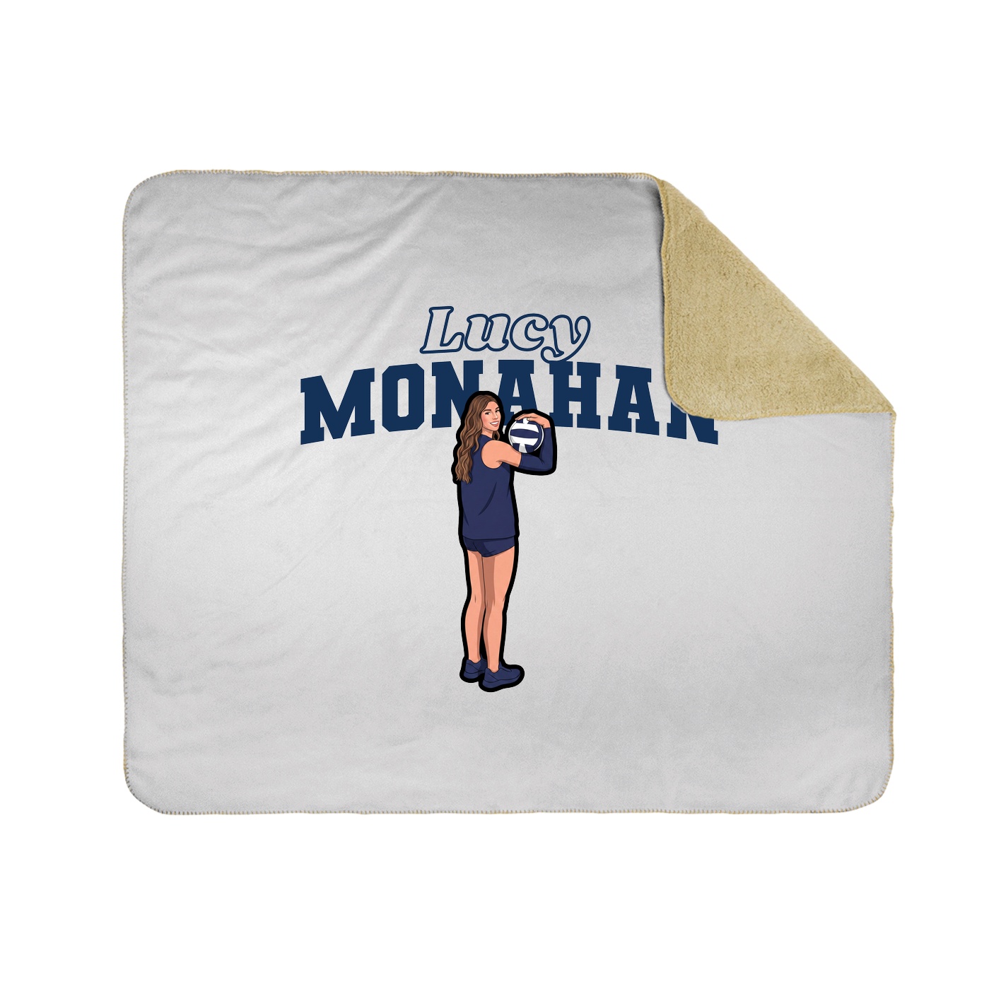 Throw Blanket — Name Arch in White