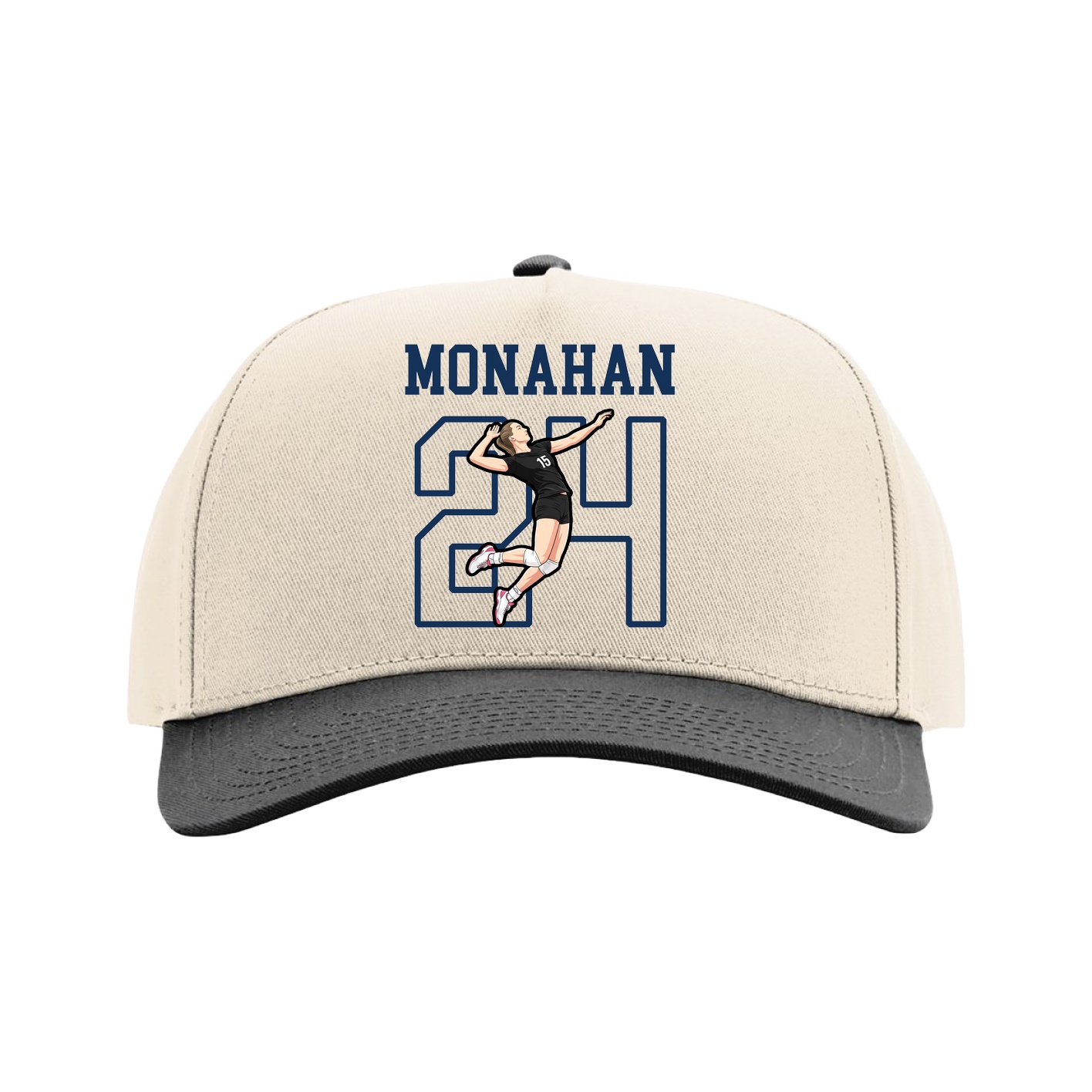 Full Fabric Five-Panel Champ Cap — Shirsey in Cream/Black