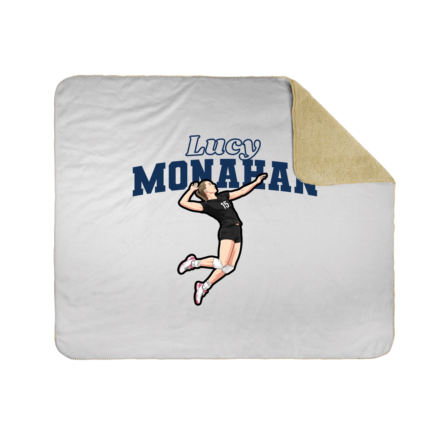Throw Blanket — Name Arch in White