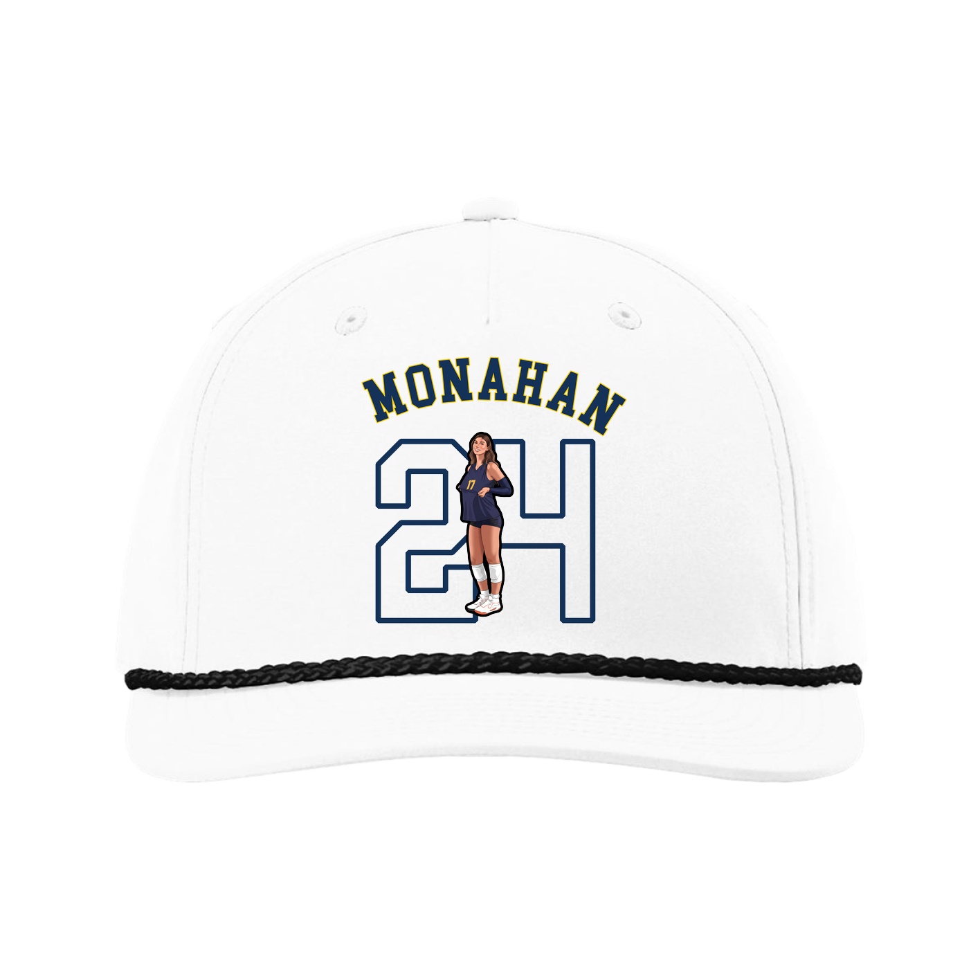 Five-Panel Classic Rope Cap — Shirsey Arch in White