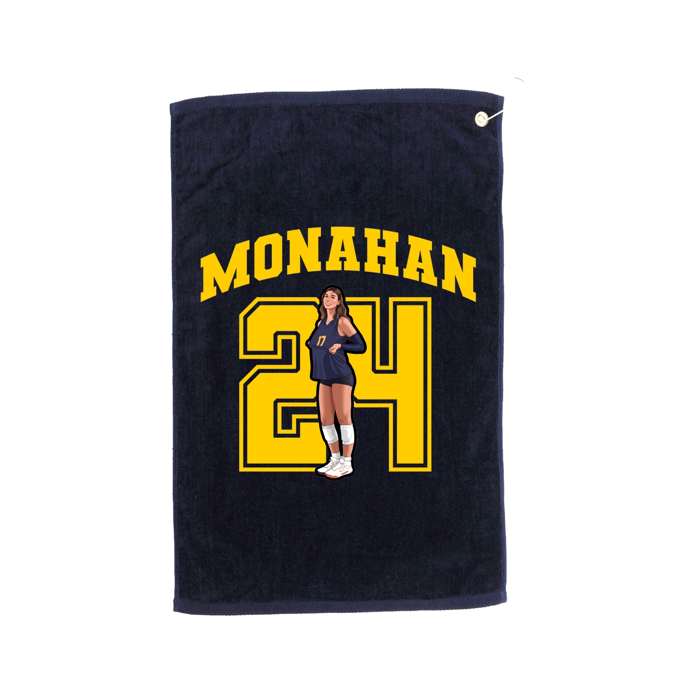 Golf Towel — Number in Navy