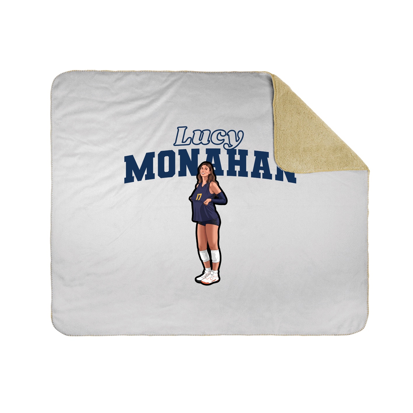 Throw Blanket — Name Arch in White