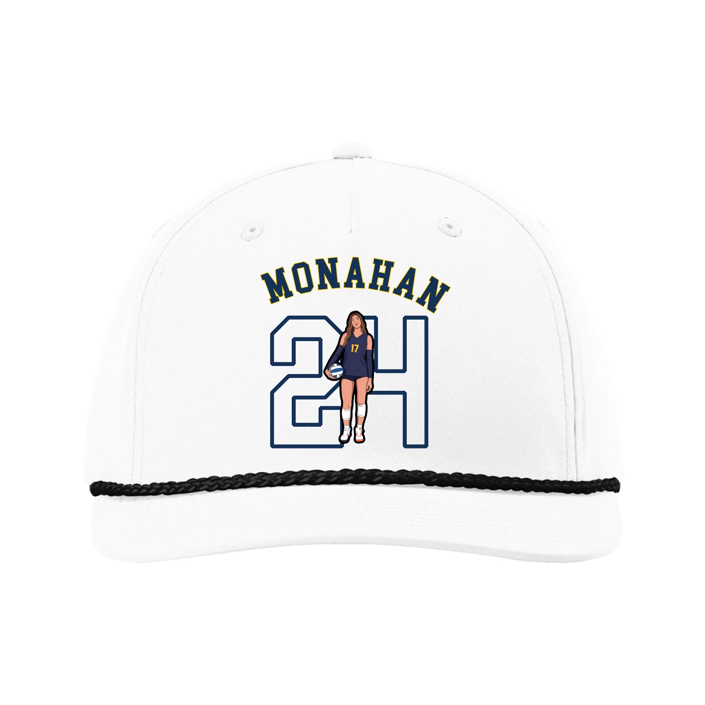 Five-Panel Classic Rope Cap — Shirsey Arch in White