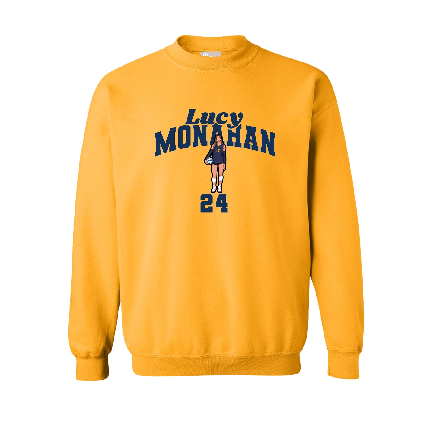 Fleece Crew — Signature Arch in Gold