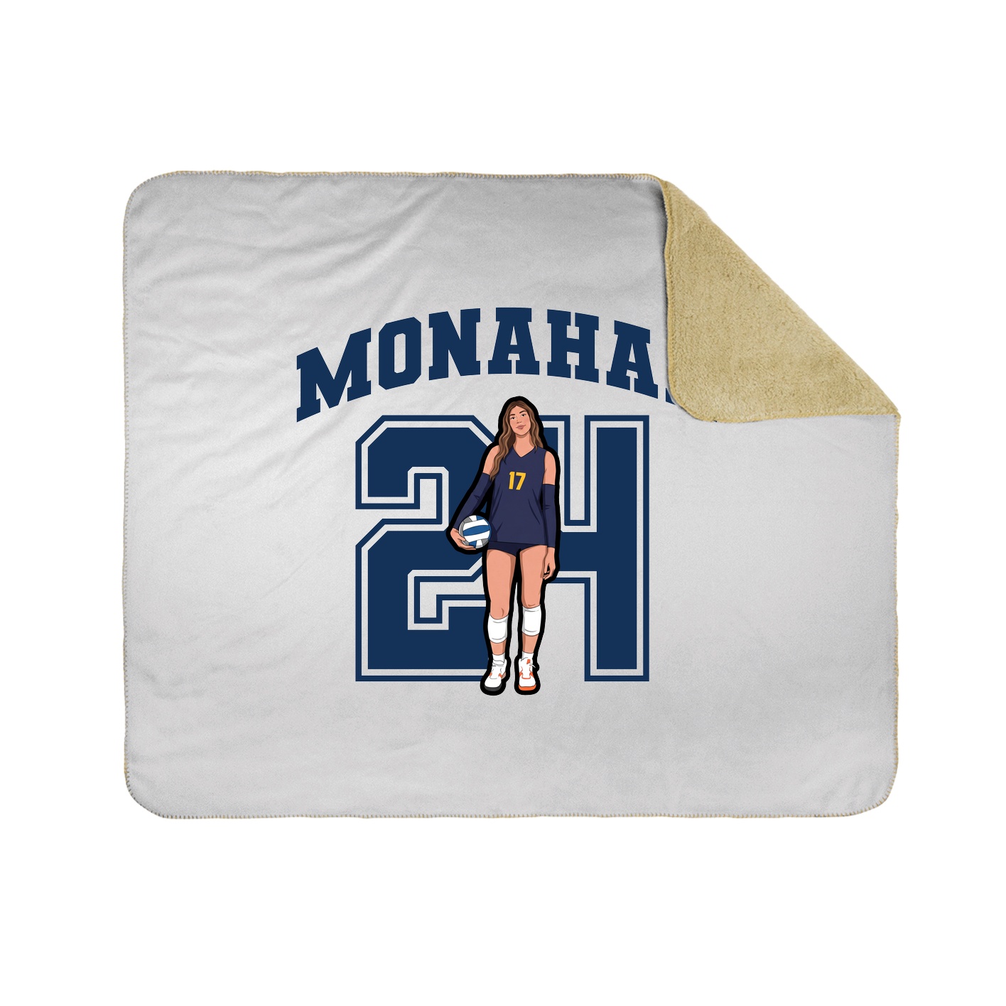 Throw Blanket — Number in White
