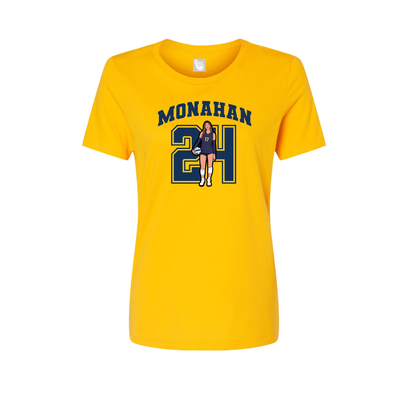 Womens Tee — Number in Gold