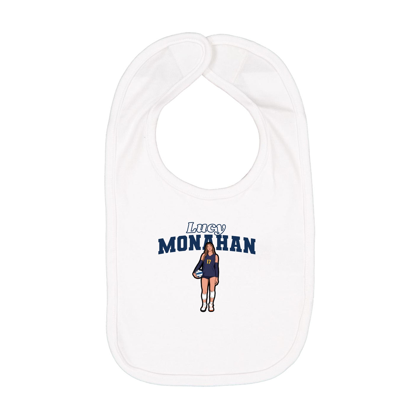 Infant Bib — Name Arch in White