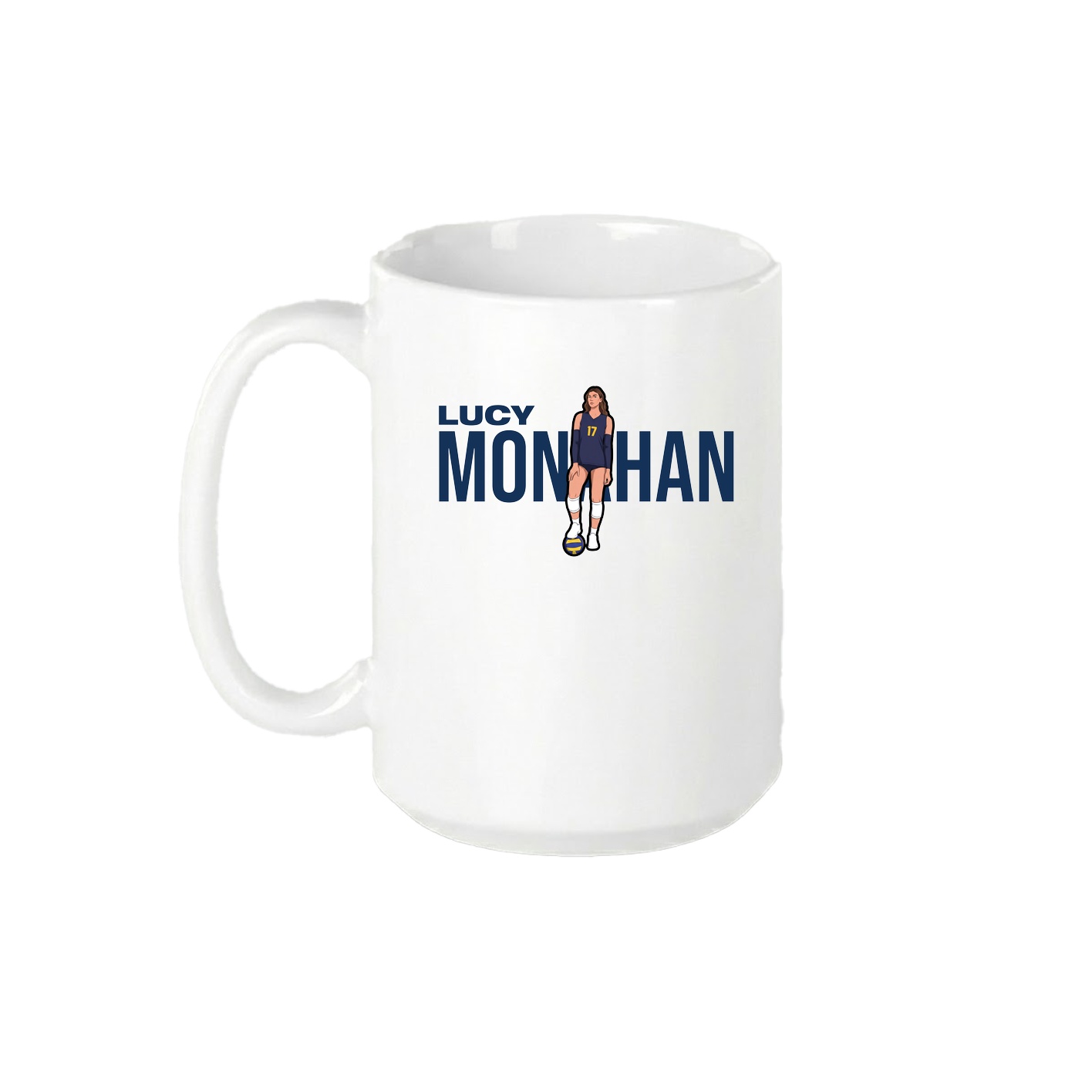 15oz Coffee Mug — Player Name in White