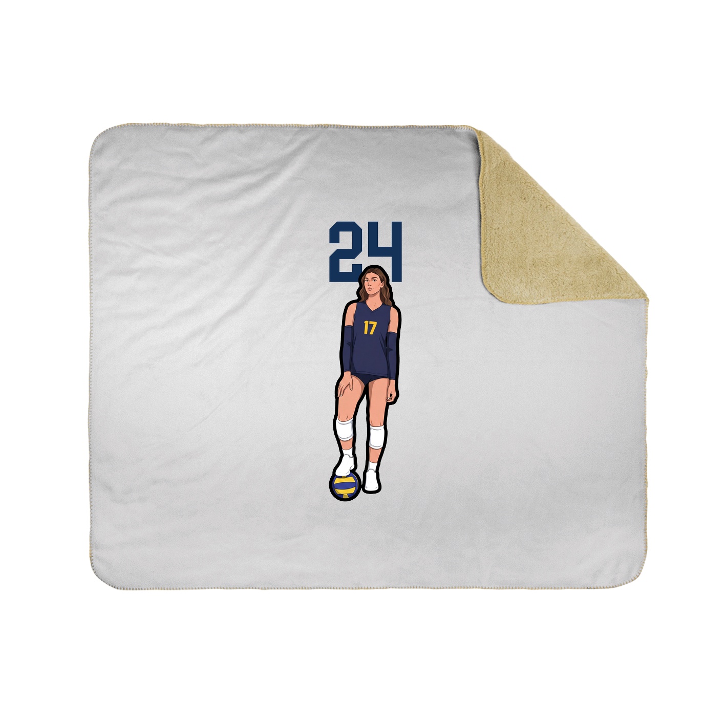 Throw Blanket — Number Top in White