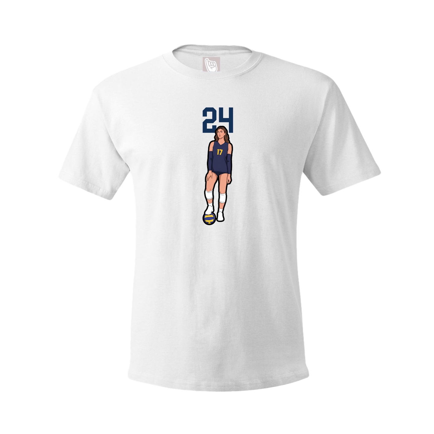 Youth Tee — Number Top in White