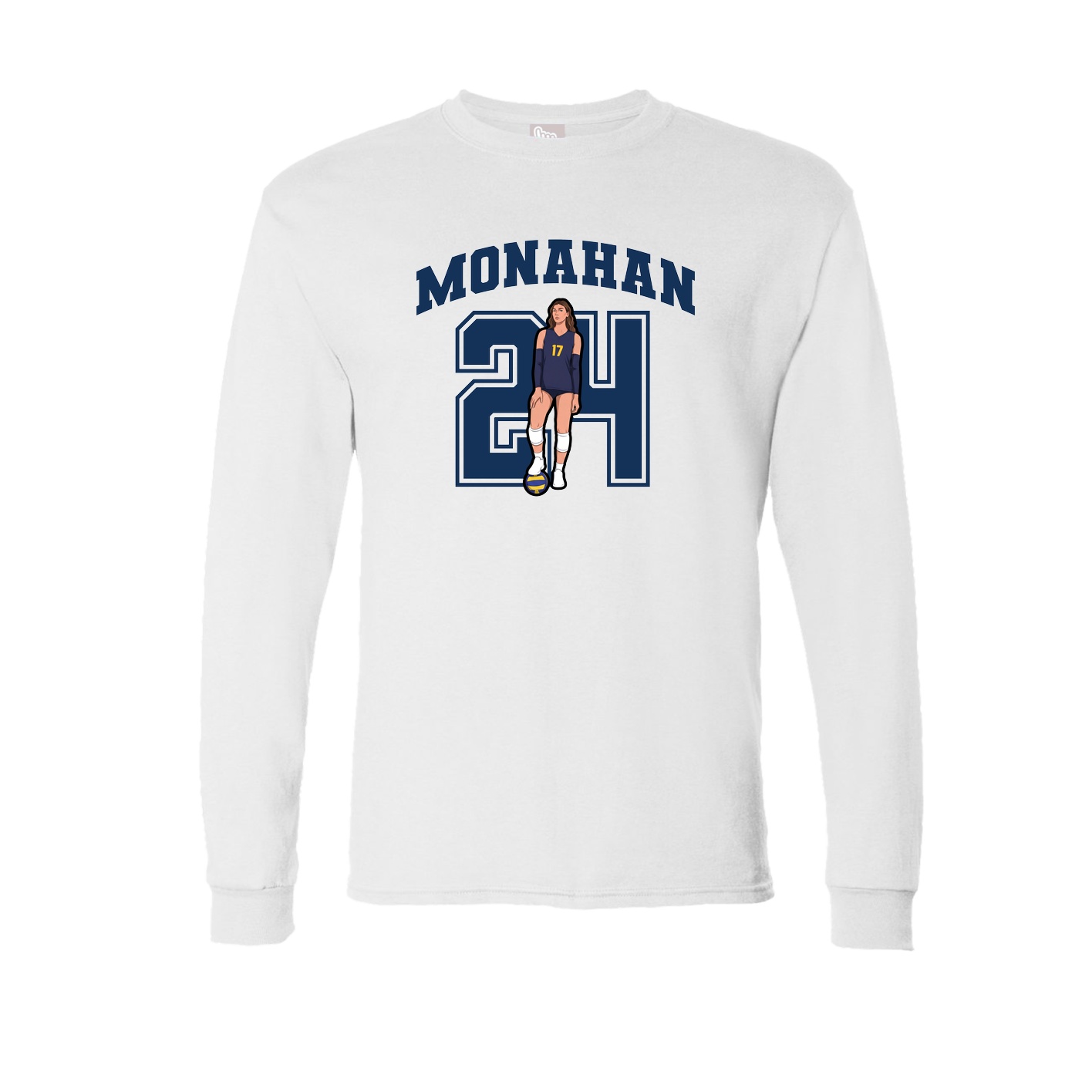 Long Sleeve Tee — Number in White