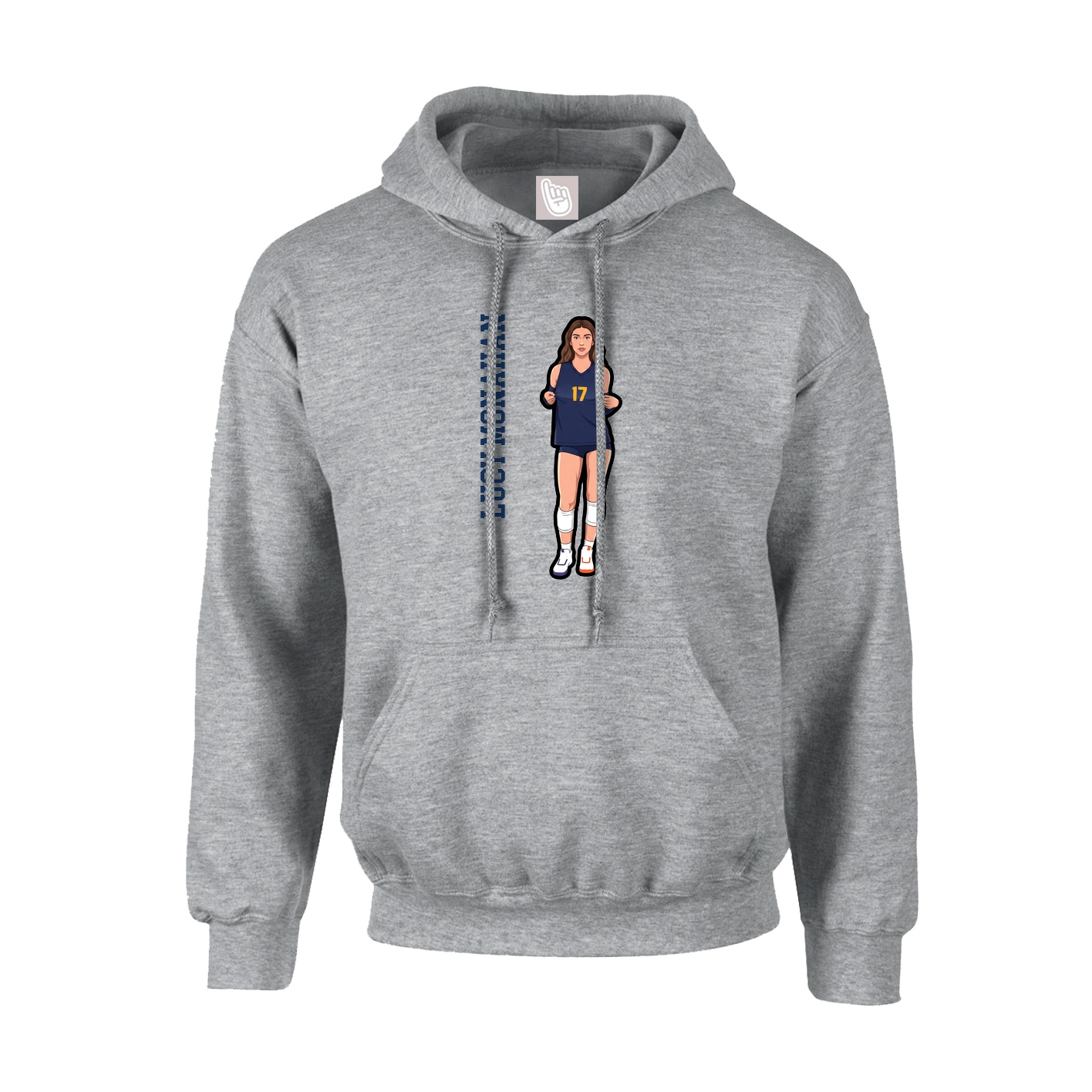 Youth Hoodie — Name Vertical in Grey