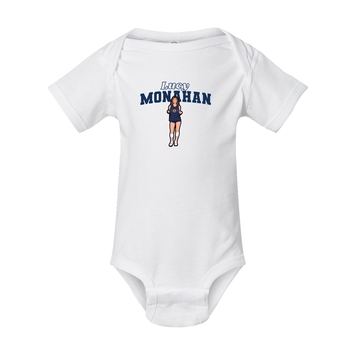 Baby Onesie — Name Arch in White
