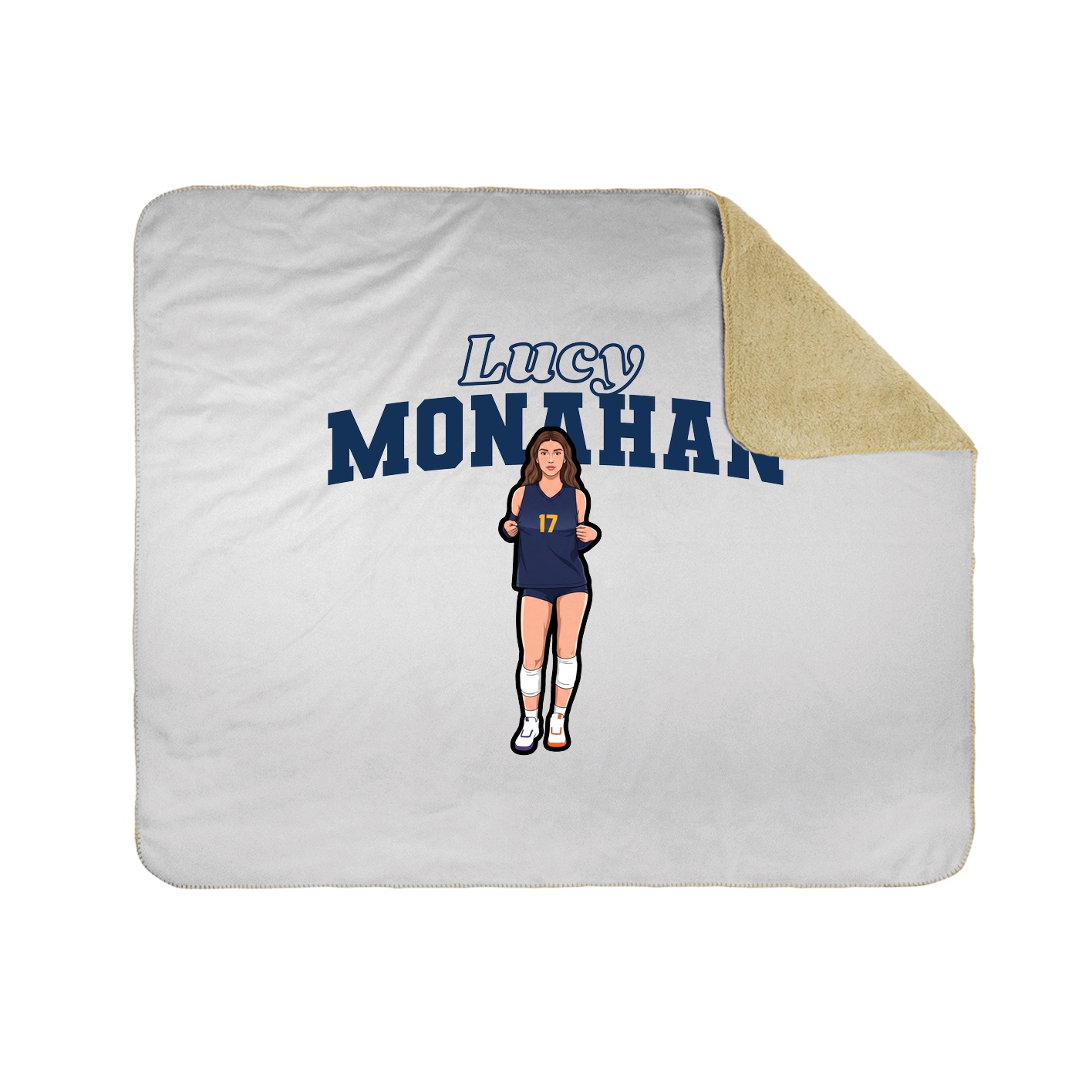 Throw Blanket — Name Arch in White
