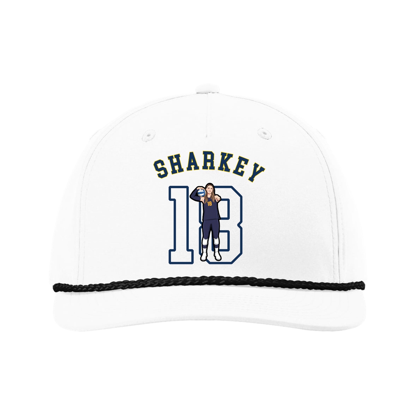 Five-Panel Classic Rope Cap — Shirsey Arch in White