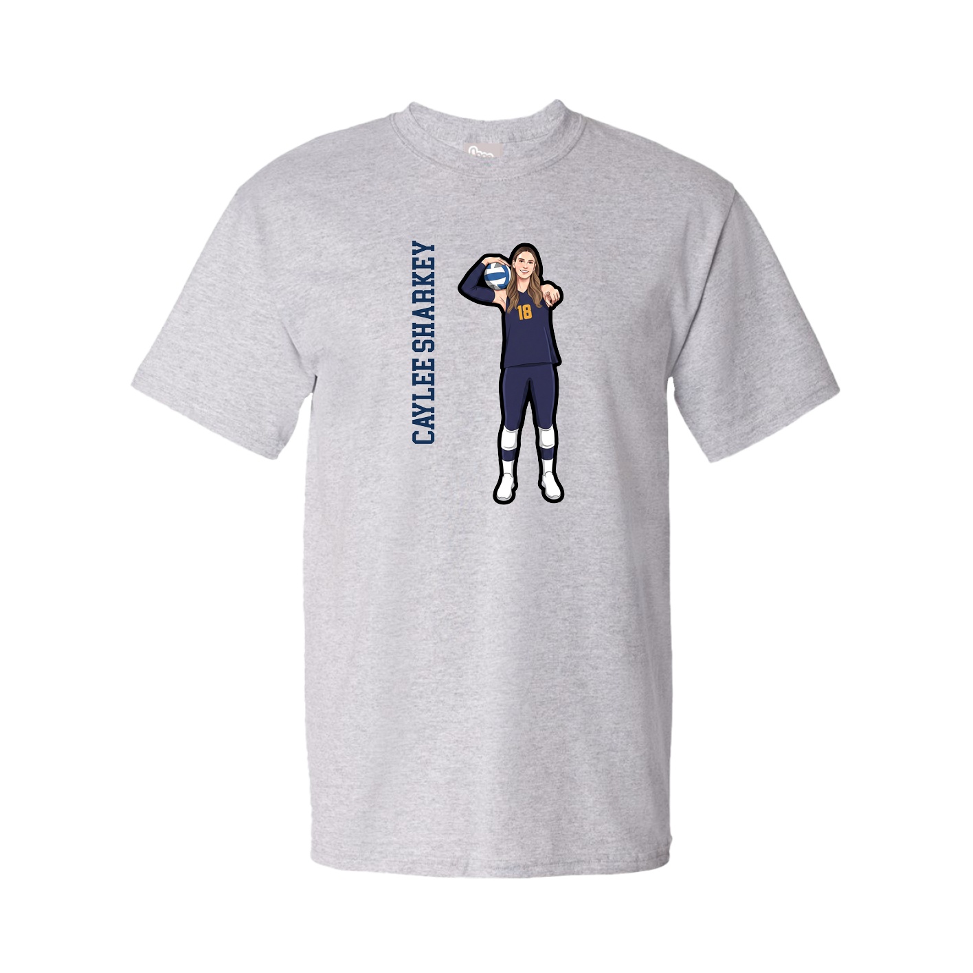 Tee — Name Vertical in Grey
