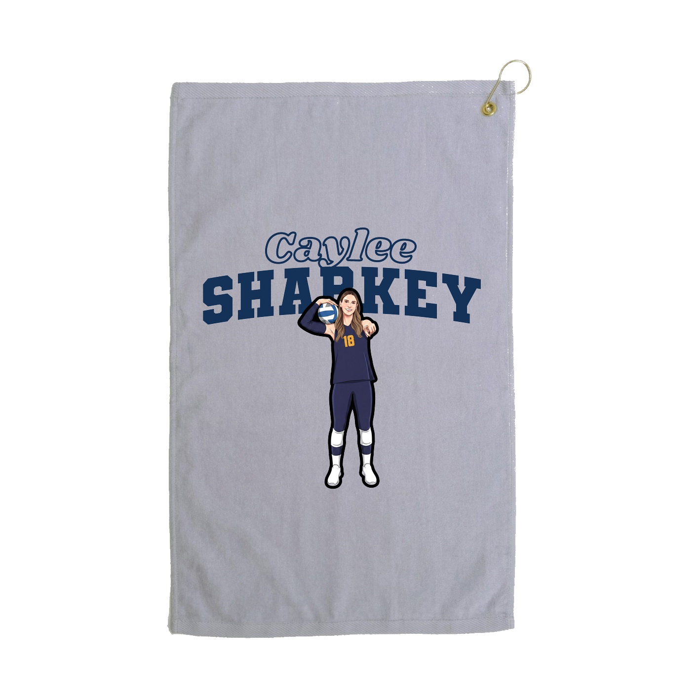 Golf Towel — Name Arch in Grey