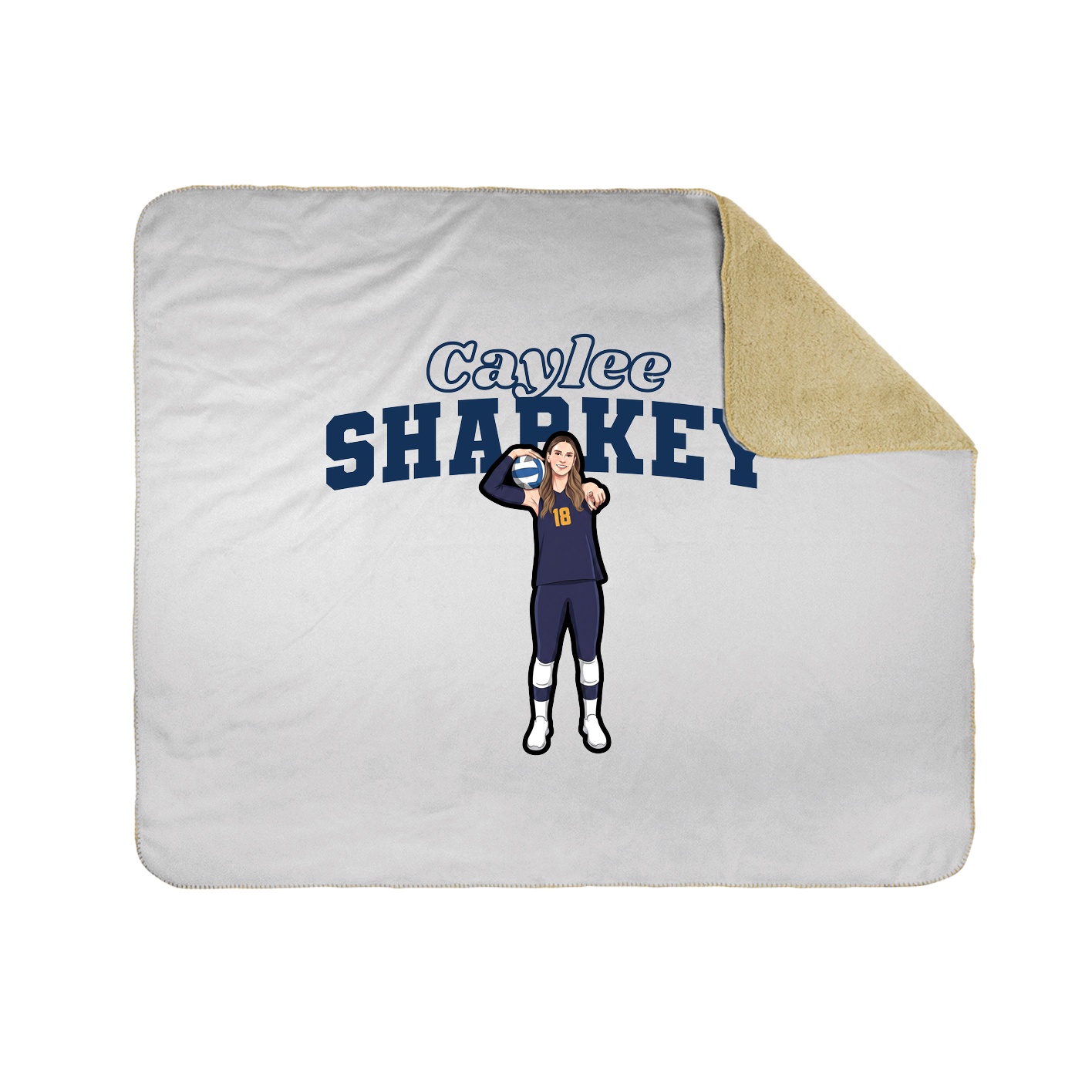 Throw Blanket — Name Arch in White