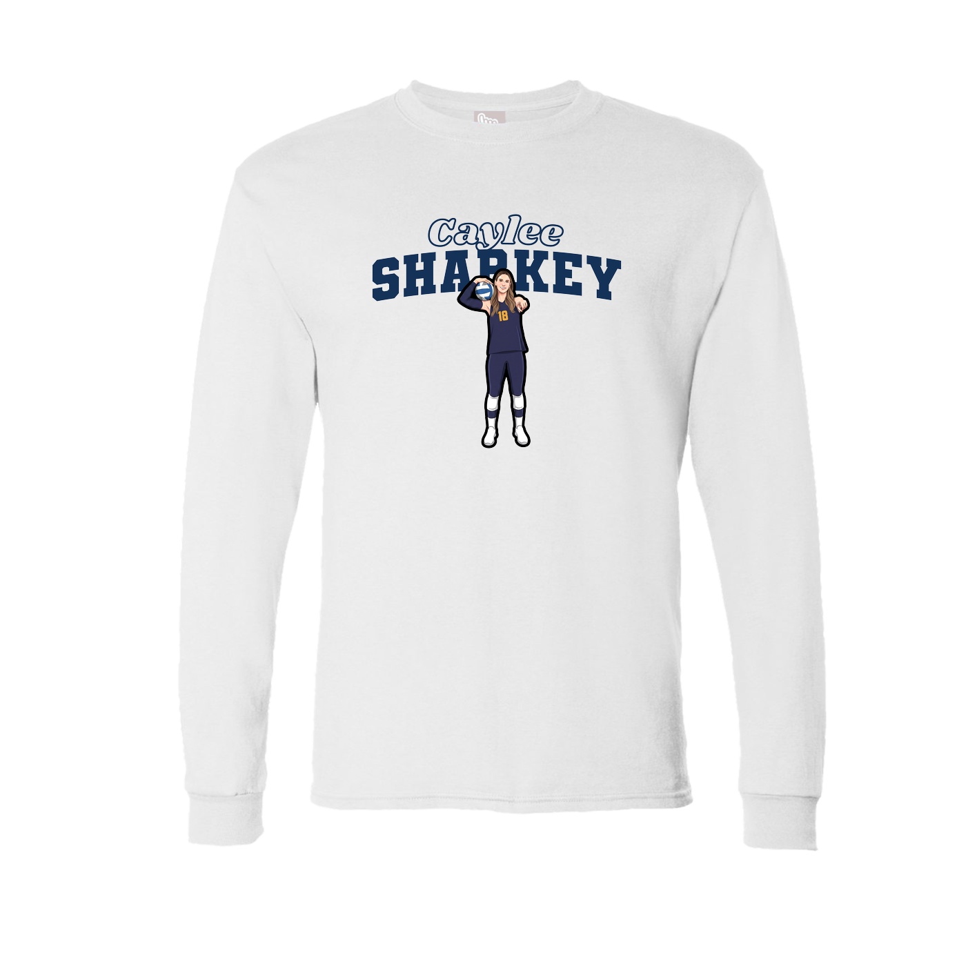 Long Sleeve Tee — Name Arch in White