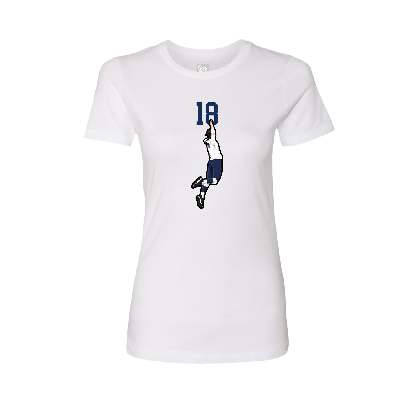 Fitted Women's Tee — Number Top in White
