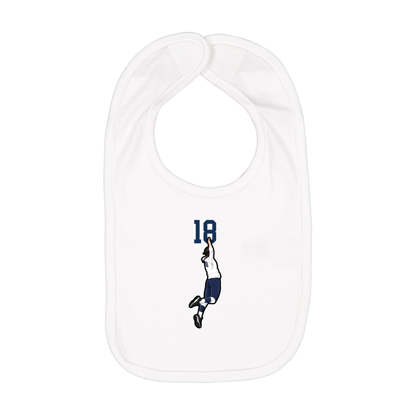 Infant Bib — Number Top in White