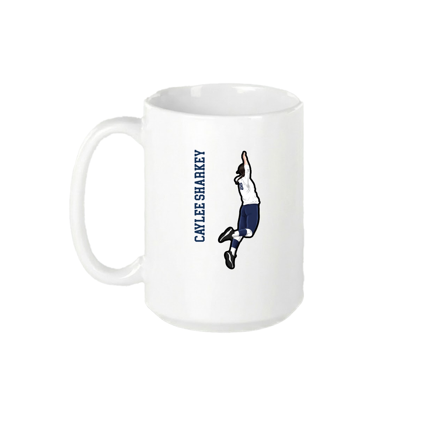 15oz Coffee Mug — Name Vertical in White