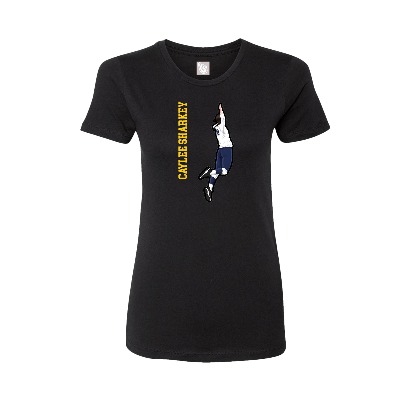 Fitted Women's Tee — Name Vertical in Black
