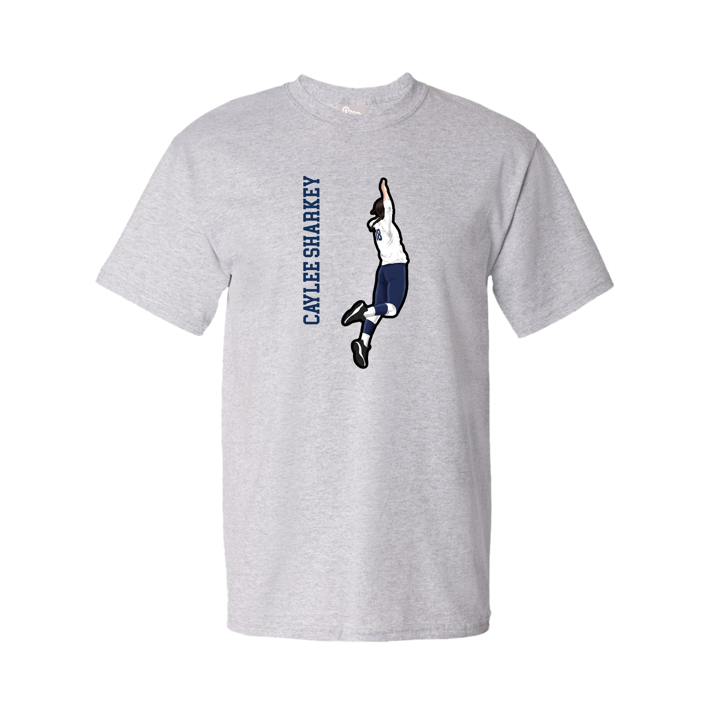 Youth Tee — Name Vertical in Grey