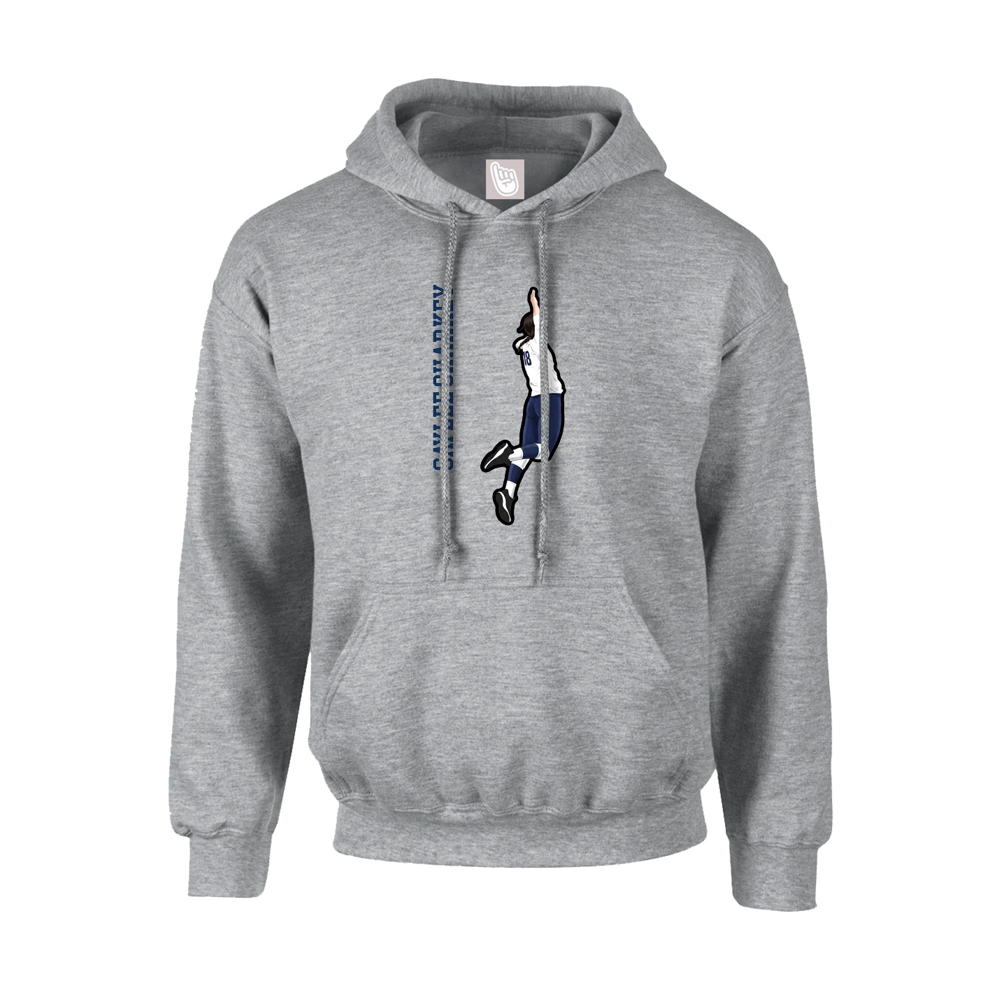 Youth Hoodie — Name Vertical in Grey