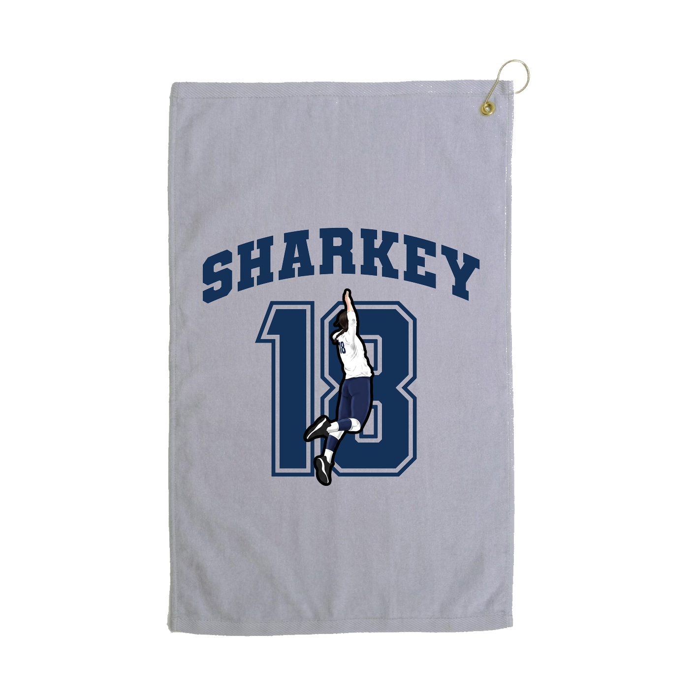 Golf Towel — Number in Grey