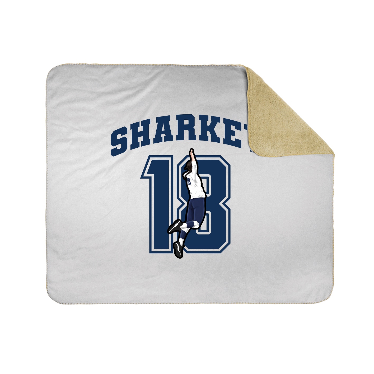 Throw Blanket — Number in White