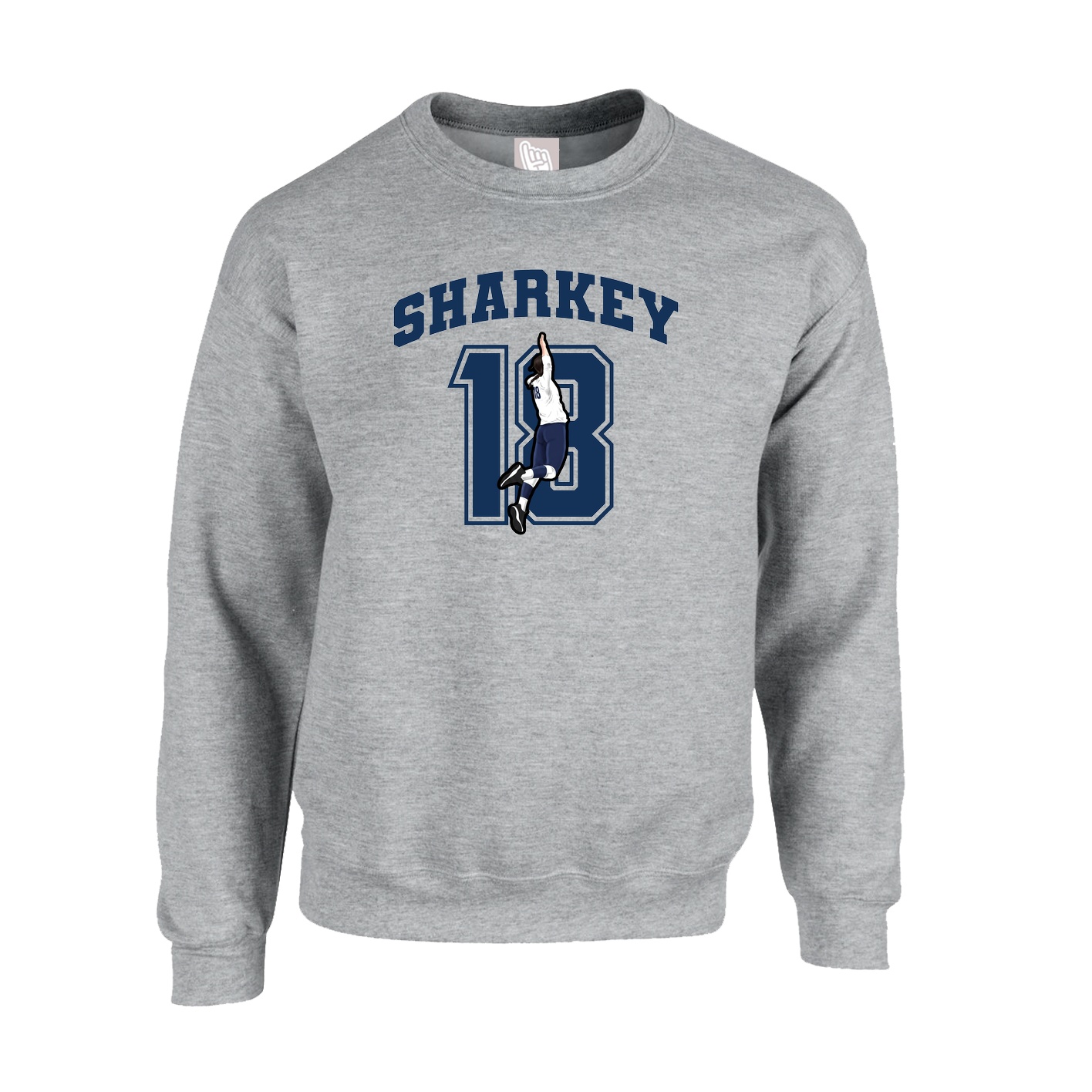 Fleece Crew — Number in Grey