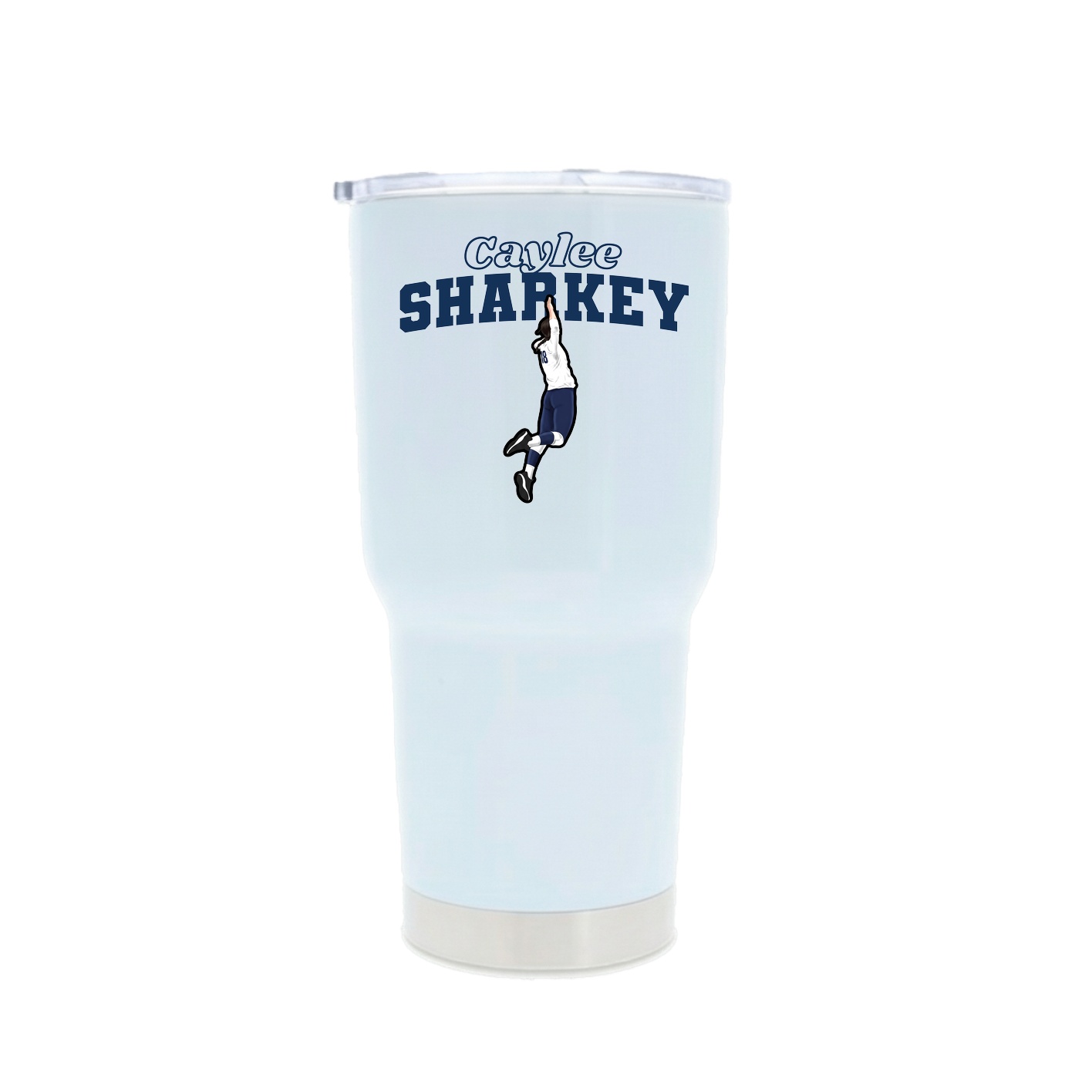30oz Stainless Steel Tumbler — Name Arch in White