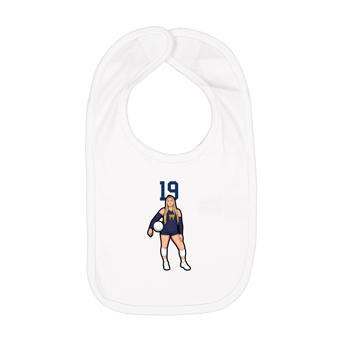 Infant Bib — Number Top in White