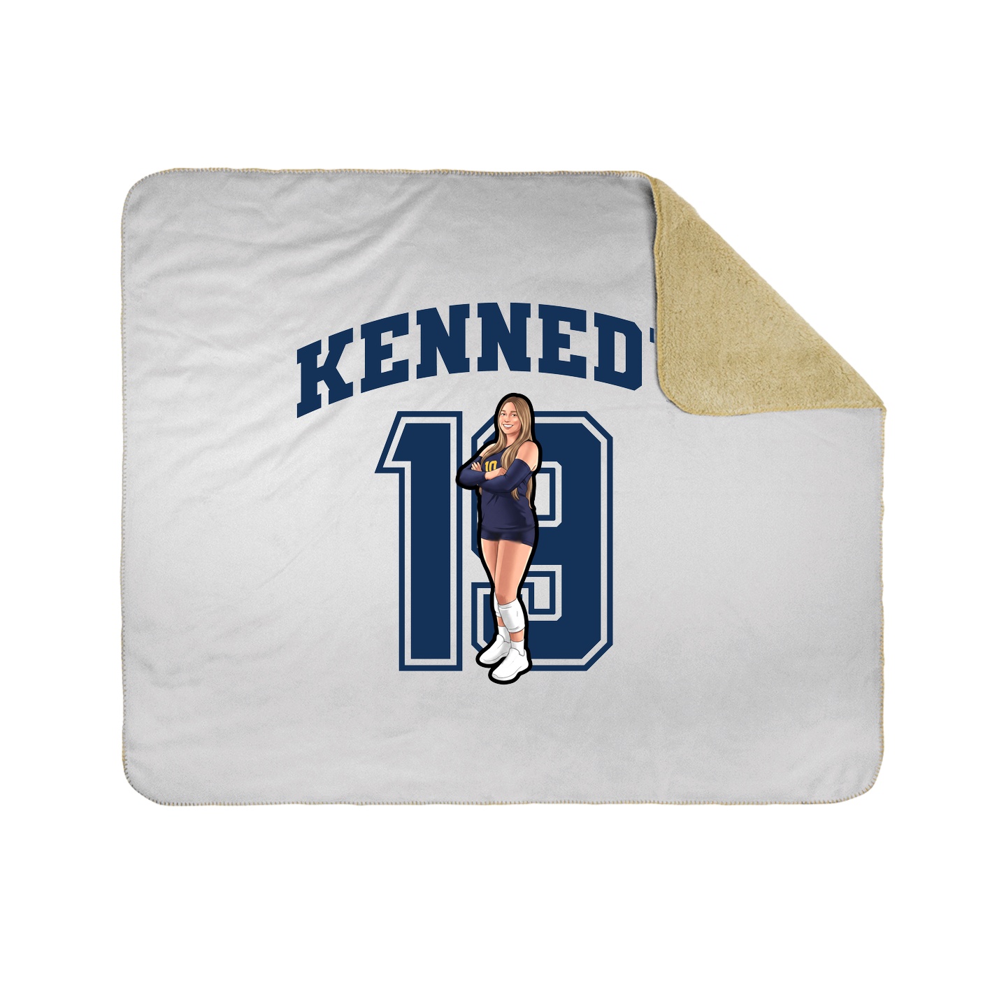Throw Blanket — Number in White