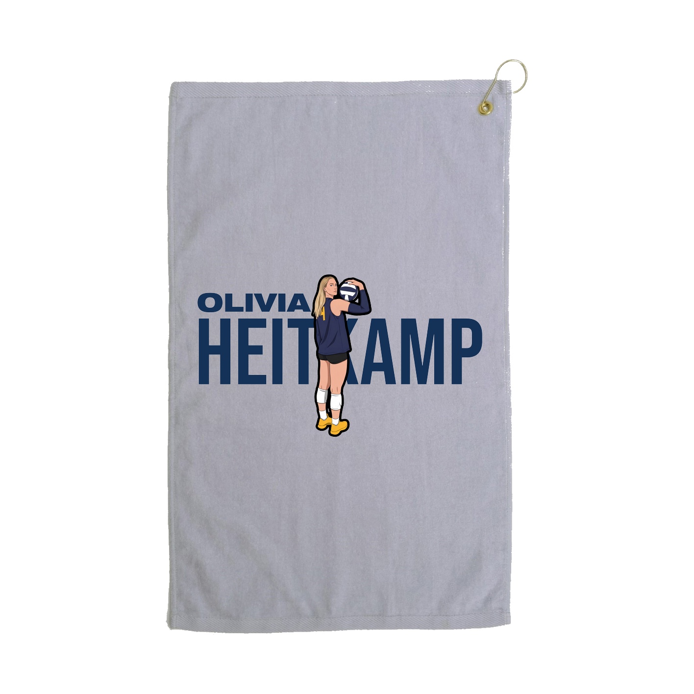 Golf Towel — Player Name in Grey