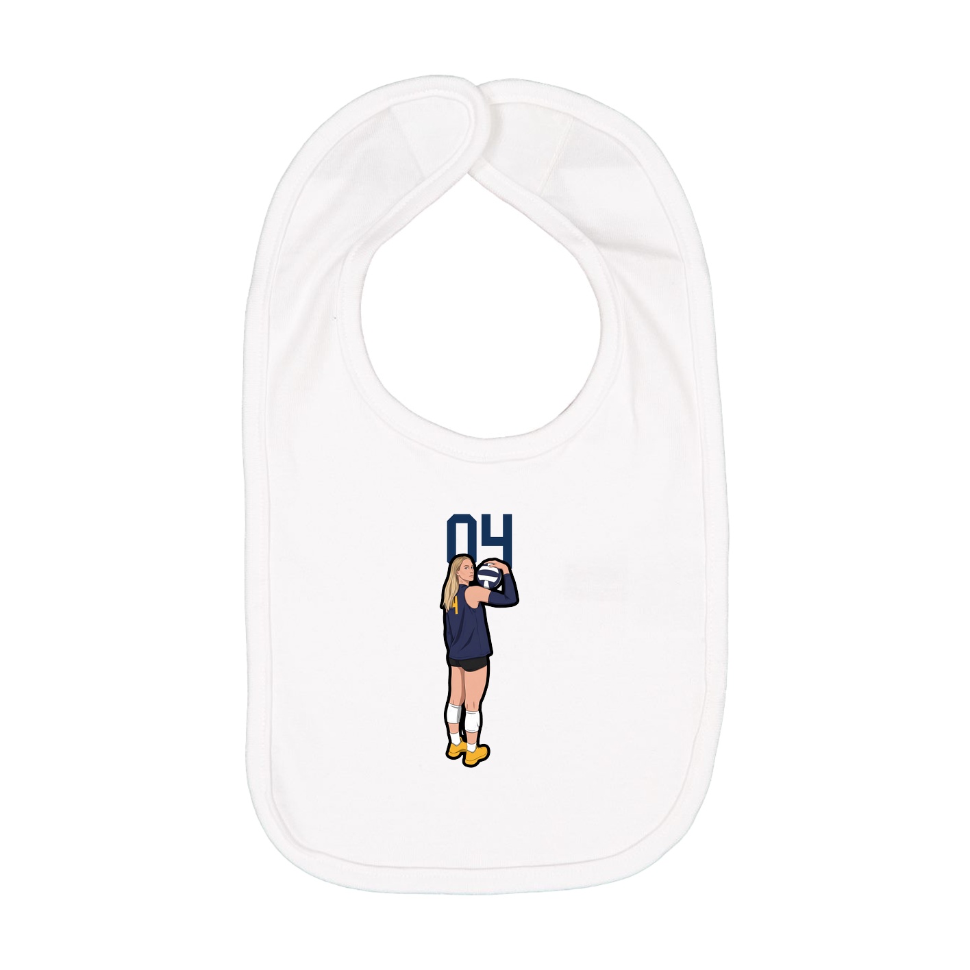 Infant Bib — Number Top in White
