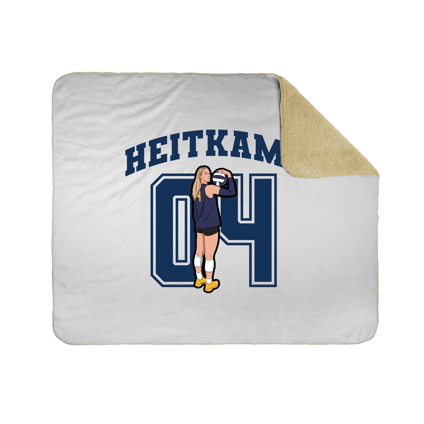 Throw Blanket — Number in White