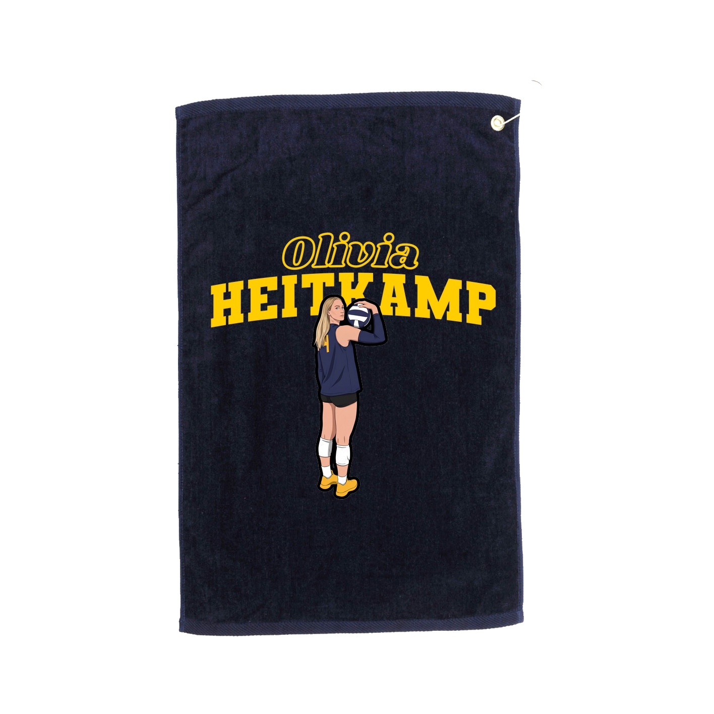 Golf Towel — Name Arch in Navy