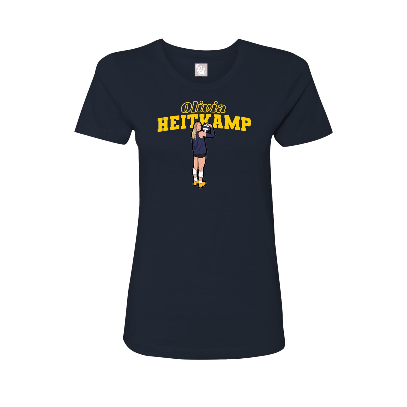 Fitted Women's Tee — Name Arch in Navy