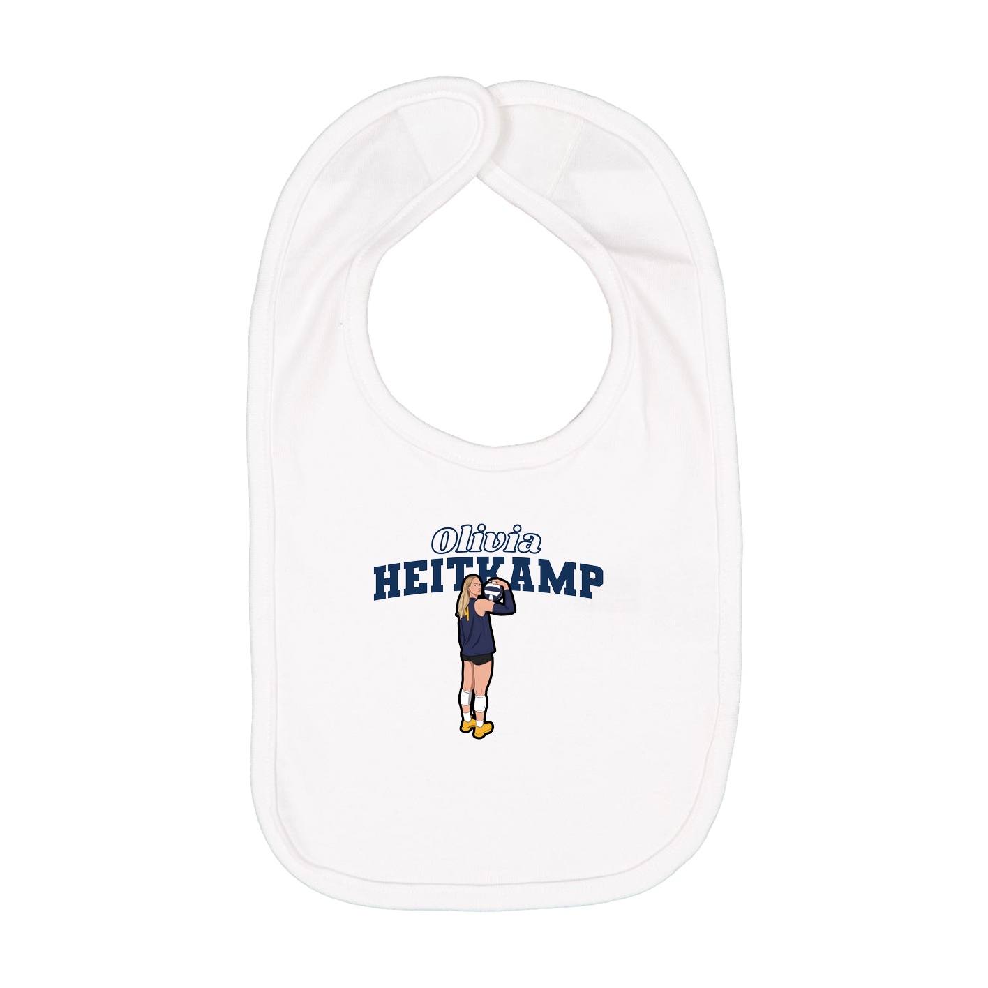 Infant Bib — Name Arch in White
