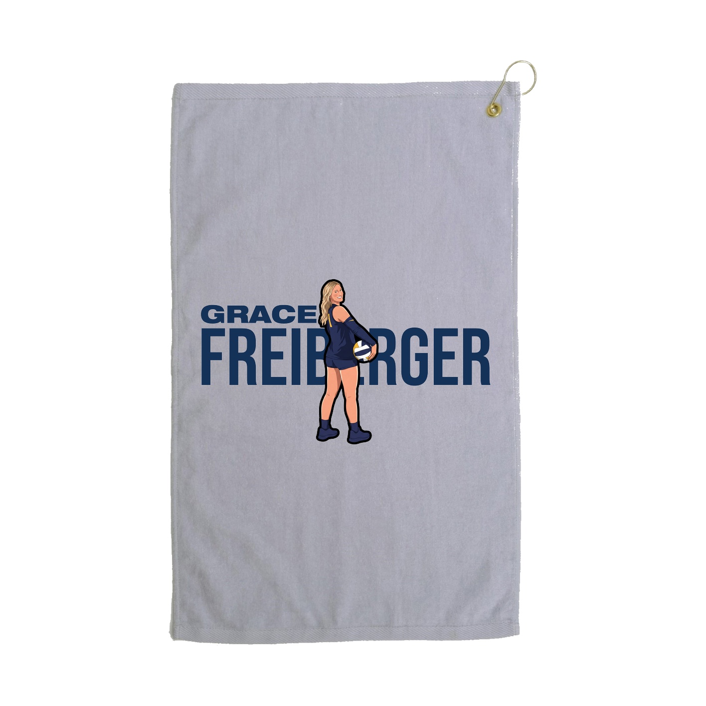 Golf Towel — Player Name in Grey