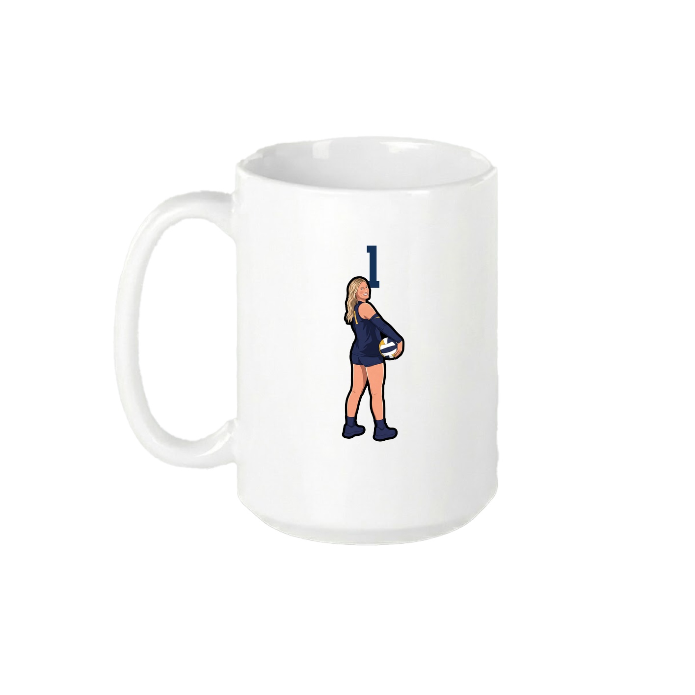15oz Coffee Mug — Number Top in White