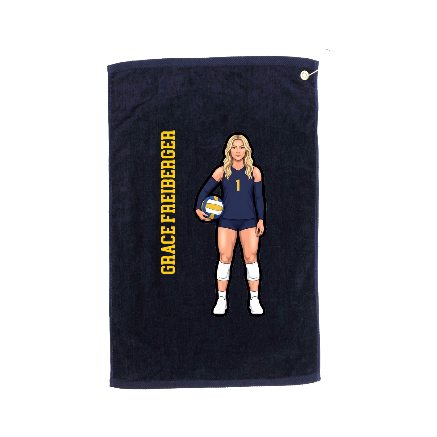 Golf Towel — Name Vertical in Navy