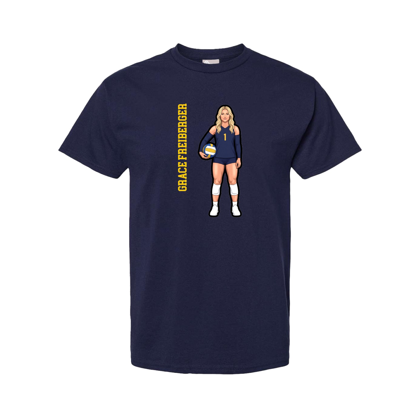 Youth Tee — Name Vertical in Navy