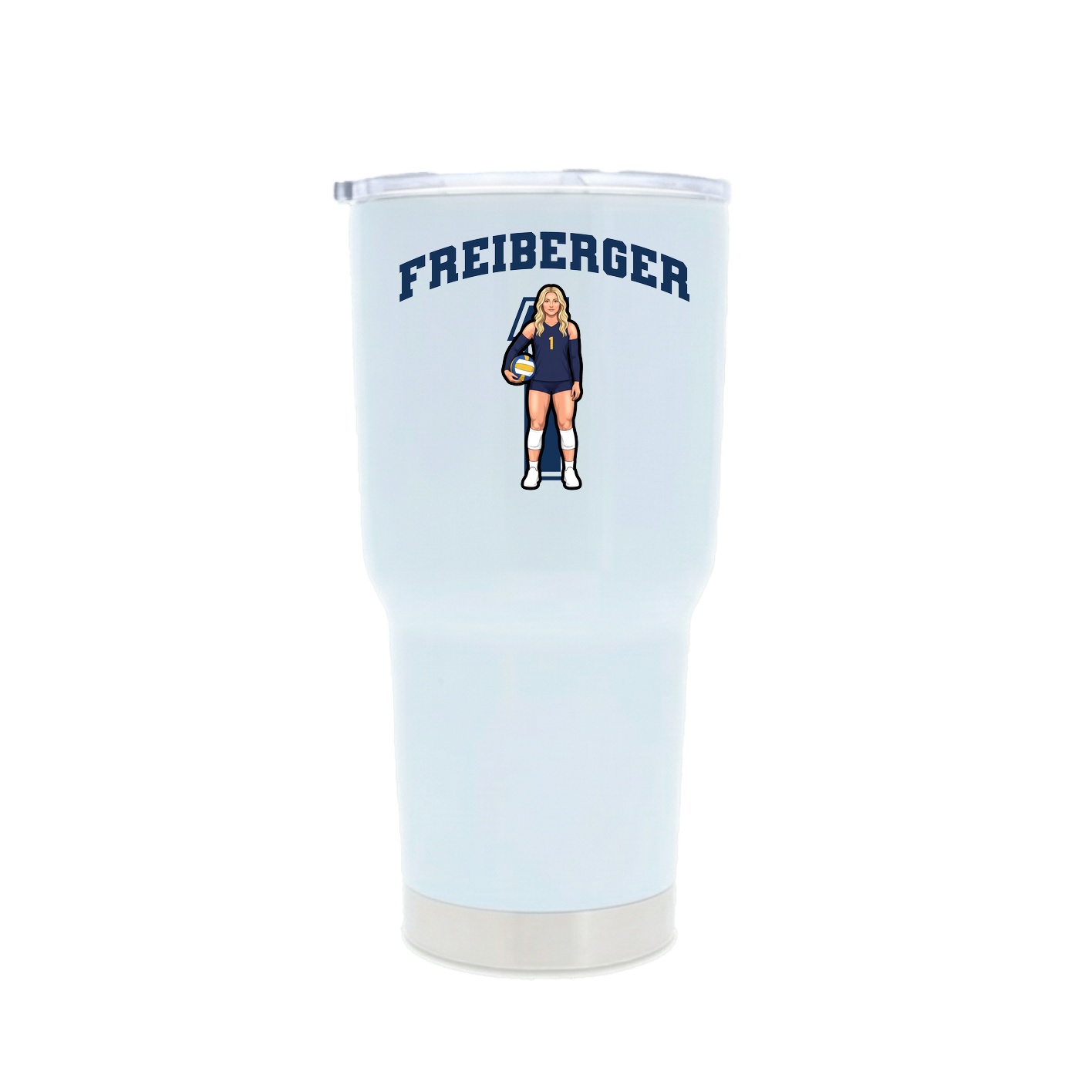 30oz Stainless Steel Tumbler — Number in White