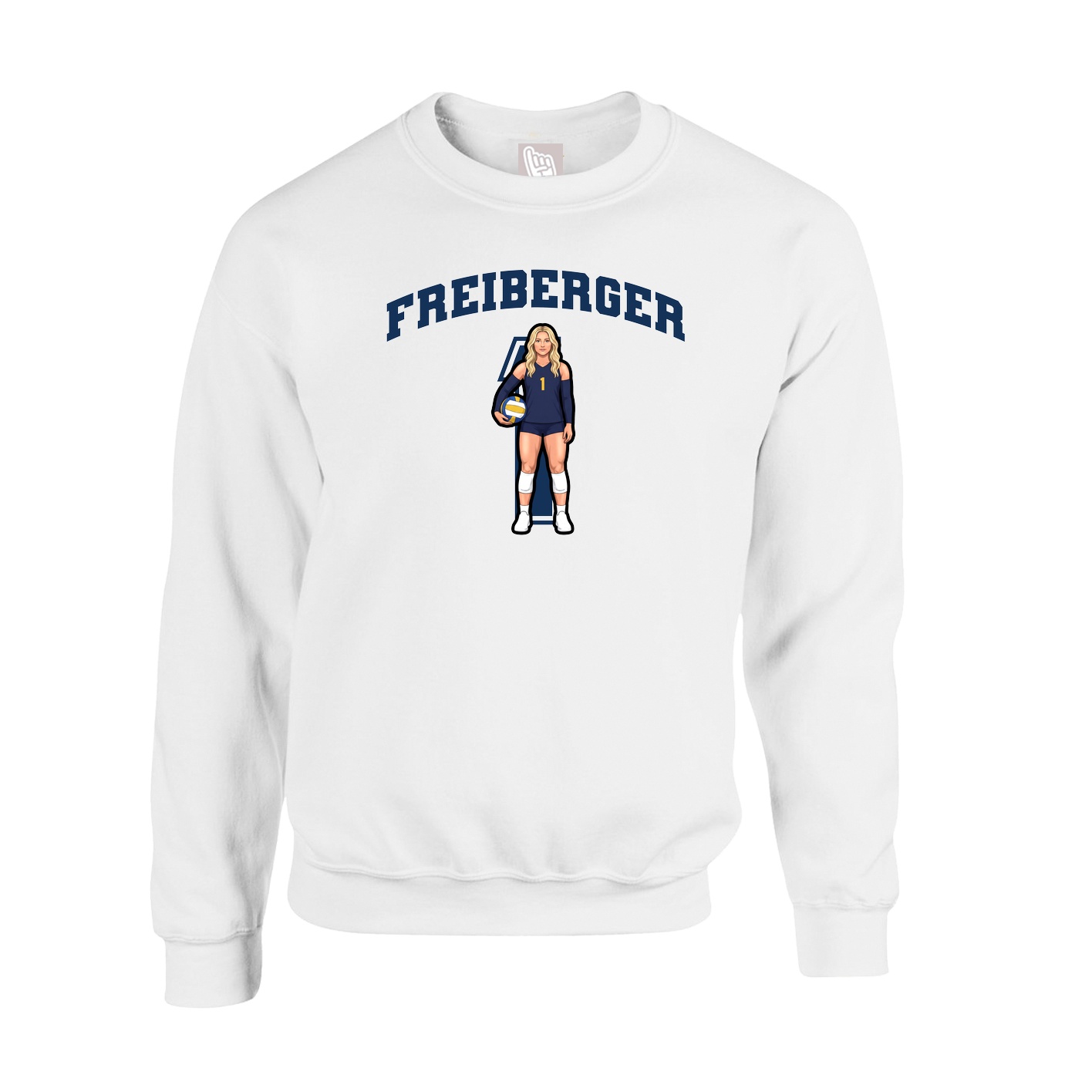 Fleece Crew — Number in White