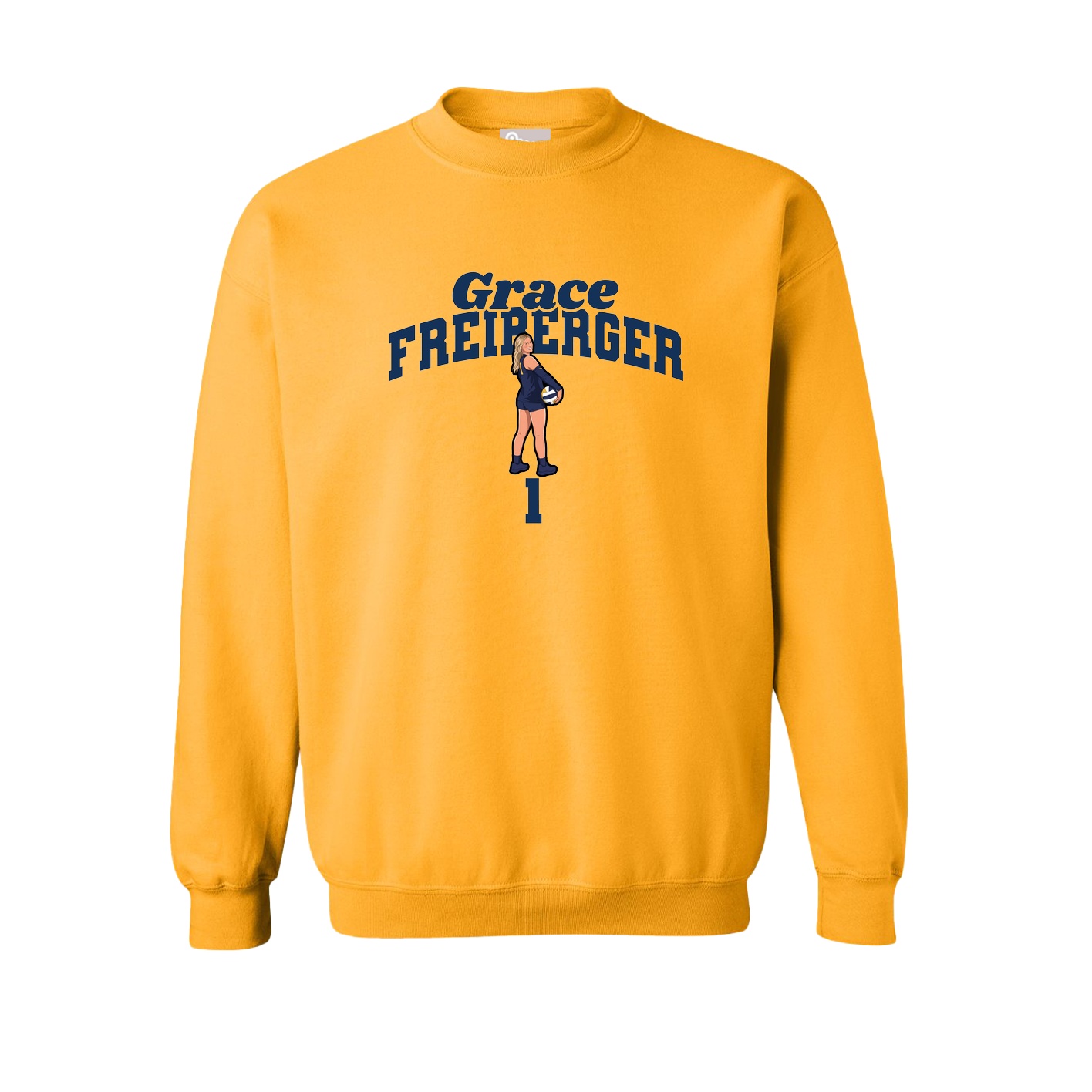 Fleece Crew — Signature Arch in Gold