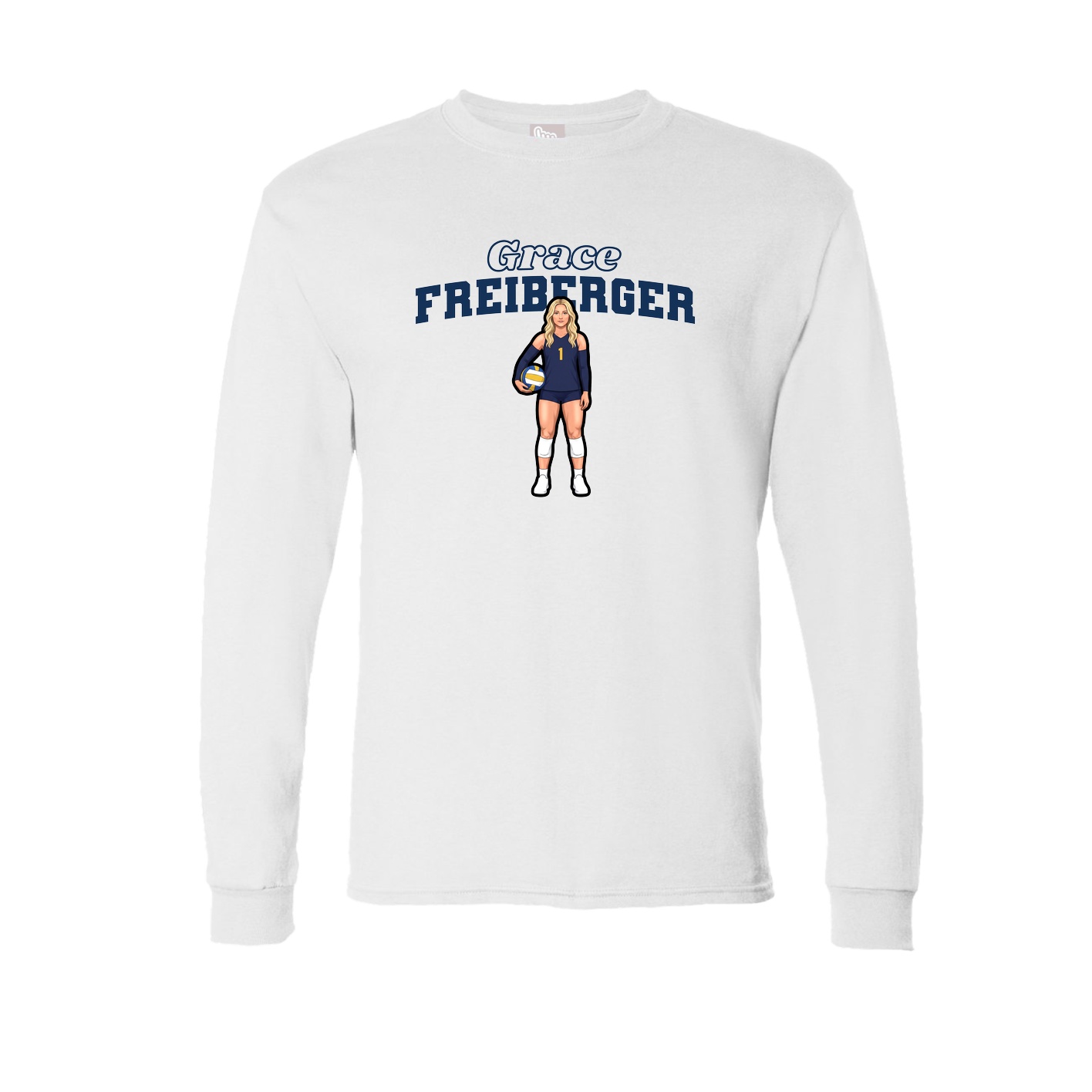 Long Sleeve Tee — Name Arch in White